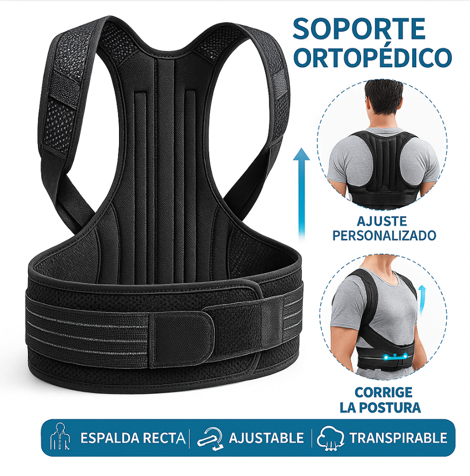 CORRECTOR DE POSTURA ORTOPÉDICO AJUSTABLE