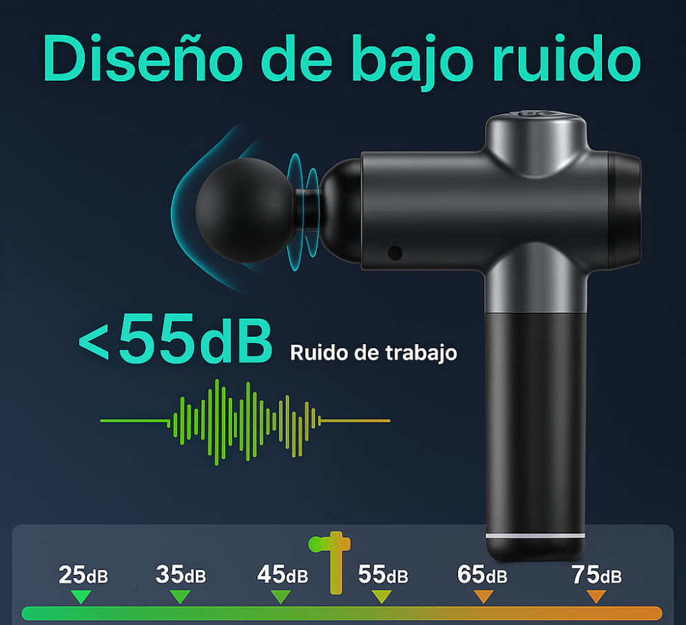 PISTOLA DE MASAJE GRANDE CON MALETÍN + CABEZALES